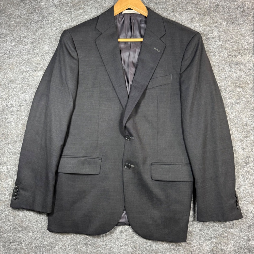 Joseph Abboud Blazer Jacket Mens 38S Charcoal Gray Marzotto Super 100s Wool